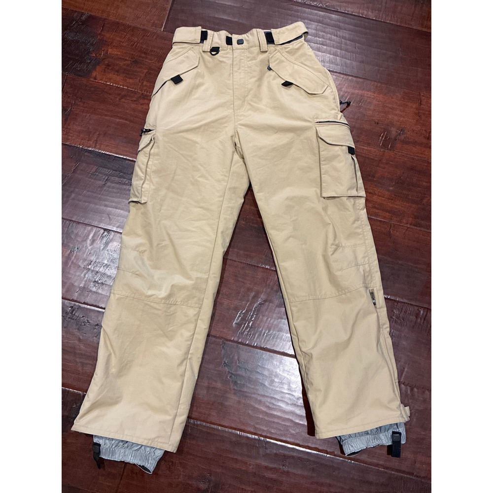 Turbine Boardwear Womens Medium Tan Cargo Ski Snowboard Pants Y2K Style 24092409